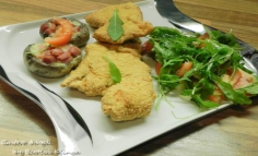 Snitel din cotlet si ciuperci umplute