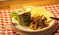 Pui cu lamaie si orez cu spanac