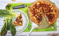 Quiche cu piept de pui și ouă de prepeliță